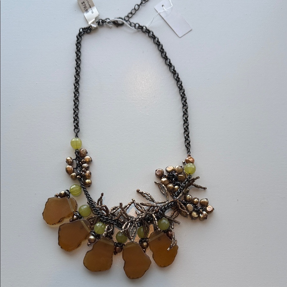 Elegant Gold Nugget Statement Necklace NWT